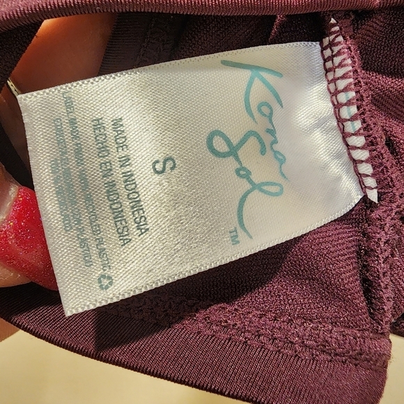 KONA SOL women's red burgundy sport bra size S - Picture 5 of 7